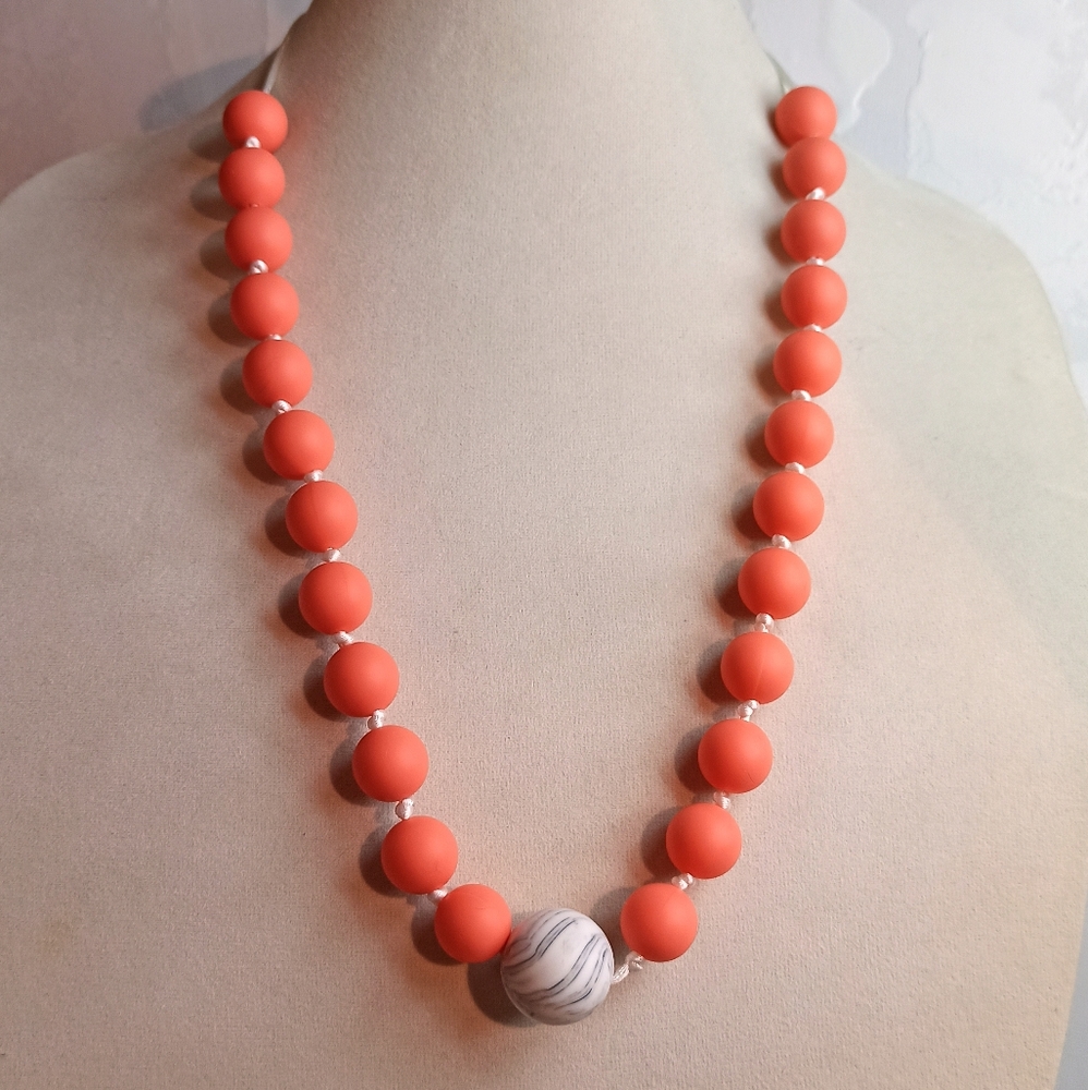 Orange silicone necklace